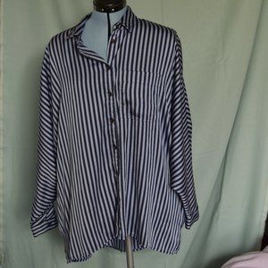 Blue oversized button-up shirt